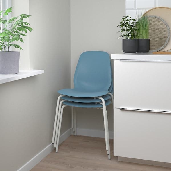 Ikea LIDÅS - Chair, blue/Sefast white