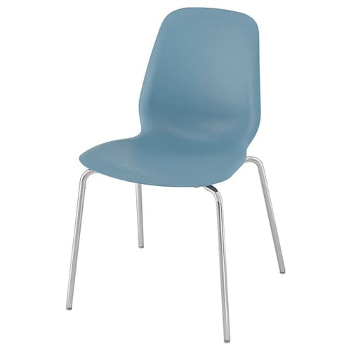 LIDÅS - Chair, blue/Sefast chrome-plated