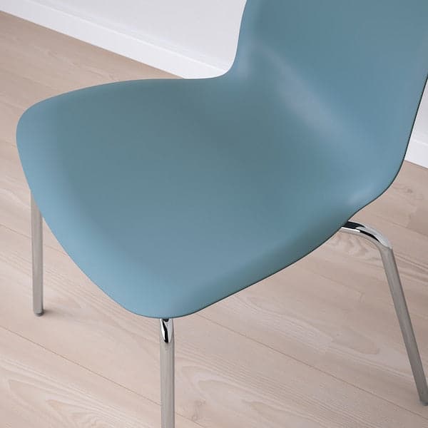 Ikea LIDÅS - Chair, blue/Sefast chrome-plated