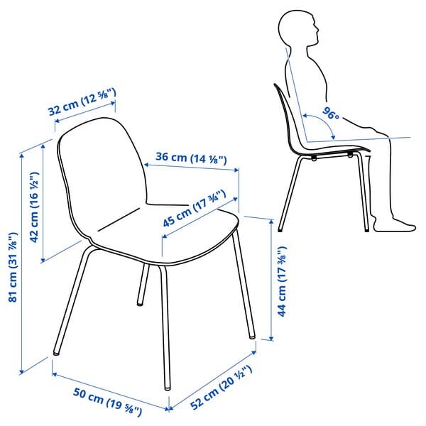 Ikea LIDÅS - Chair, black/Sefast chrome-plated