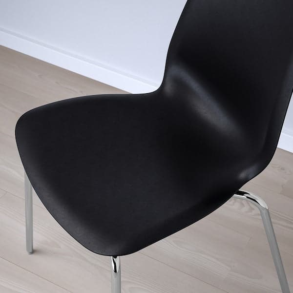 Ikea LIDÅS - Chair, black/Sefast chrome-plated