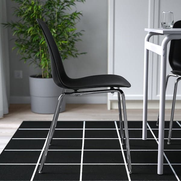 LIDÅS - Chair, black/Sefast chrome-plated - best price from Maltashopper.com 99505567