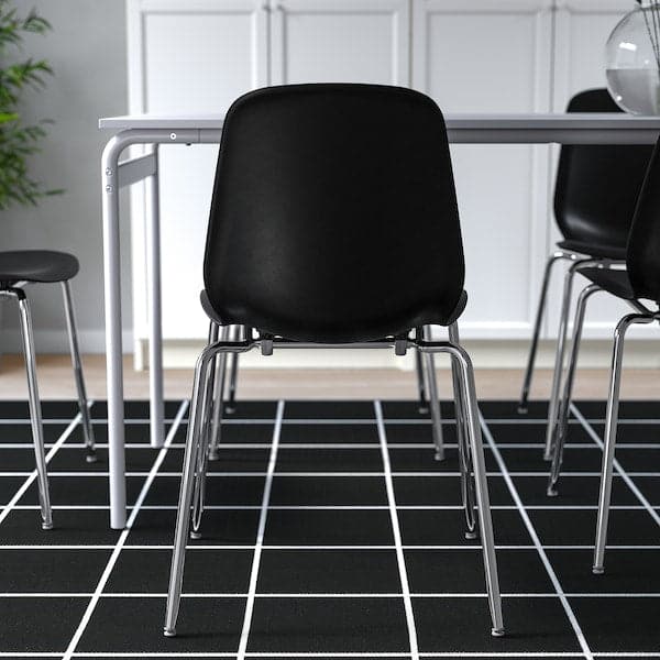Ikea LIDÅS - Chair, black/Sefast chrome-plated