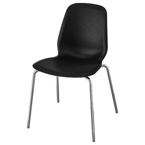 LIDÅS - Chair, black/Sefast chrome-plated