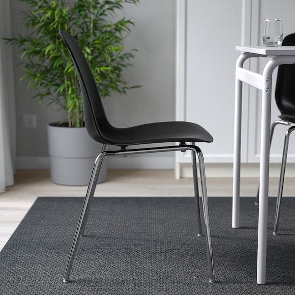 Ikea LIDÅS - Chair, black/Sefast chrome-plated