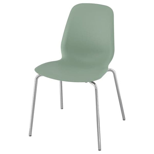 LIDÅS - Chair, green/Sefast chrome-plated