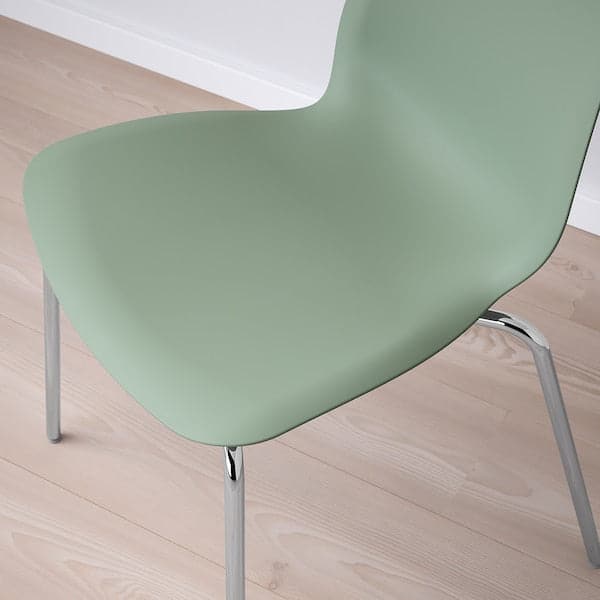 Ikea LIDÅS - Chair, green/Sefast chrome-plated