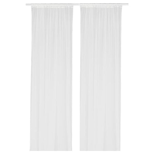 LILL Mesh curtains, 1 pair - white 280x300 cm , 280x300 cm