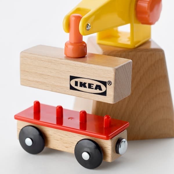 Ikea LILLABO - Crane and wagon set, 3 pieces , 3 pezzi