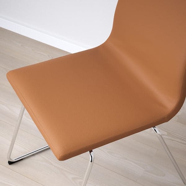 Ikea LILLÅNÄS - Chair, chrome/Bomstad ochre brown ,