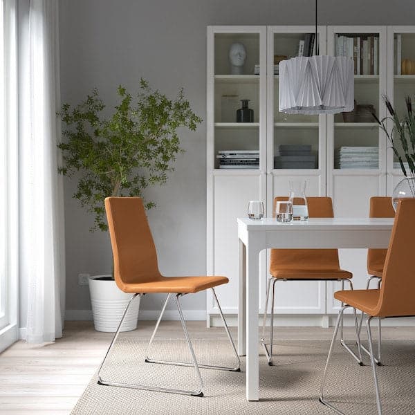 Ikea LILLÅNÄS - Chair, chrome/Bomstad ochre brown ,