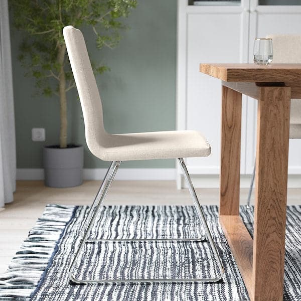 Ikea LILLÅNÄS - Chair, chrome/Gunnared beige ,