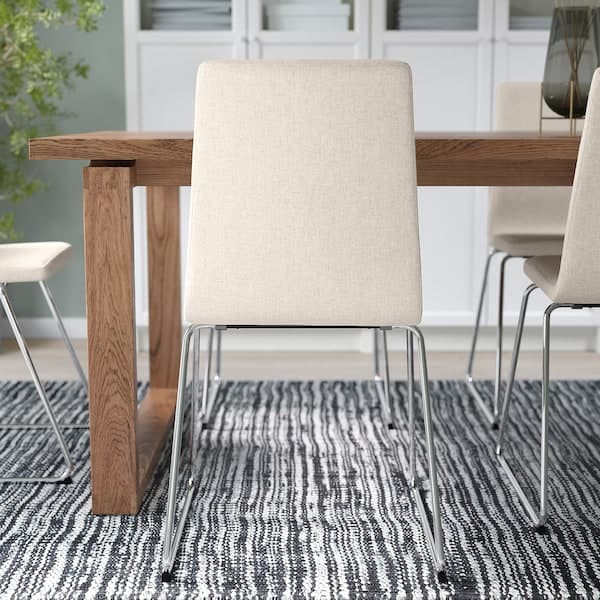 Ikea LILLÅNÄS - Chair, chrome/Gunnared beige ,