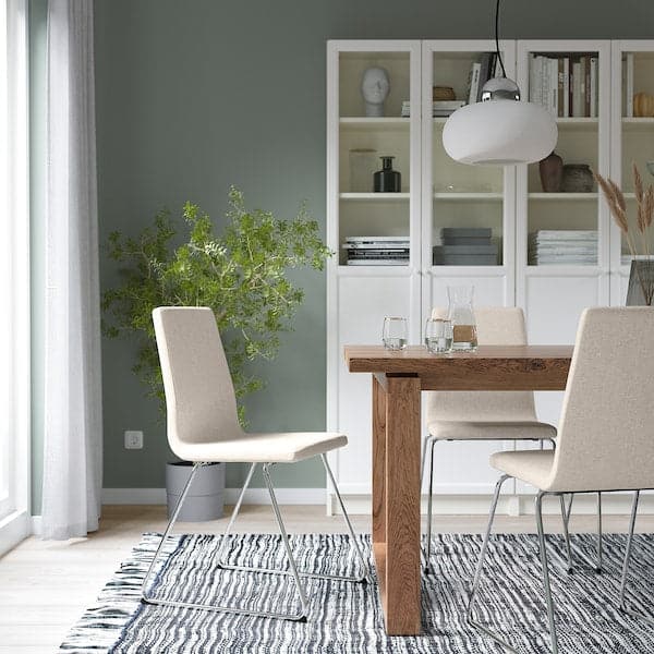 Ikea LILLÅNÄS - Chair, chrome/Gunnared beige ,