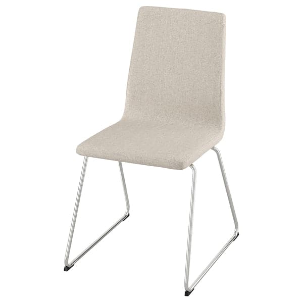 LILLÅNÄS - Chair, chrome/Gunnared beige ,