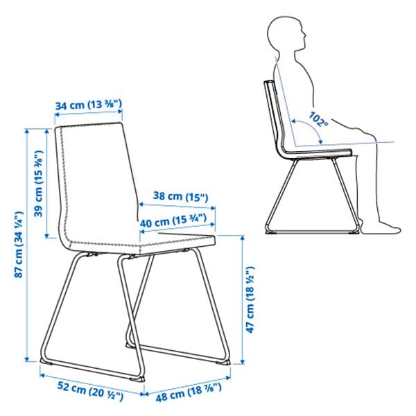 Ikea LILLÅNÄS - Chair, chrome/Gunnared beige ,