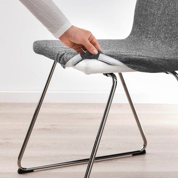 Ikea LILLÅNÄS - Chair, chrome/Gunnared grey ,