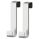 LILLÅNGEN hanger for door, stainless steel, 1.5x8.3x4.5 cm, 2 pack
