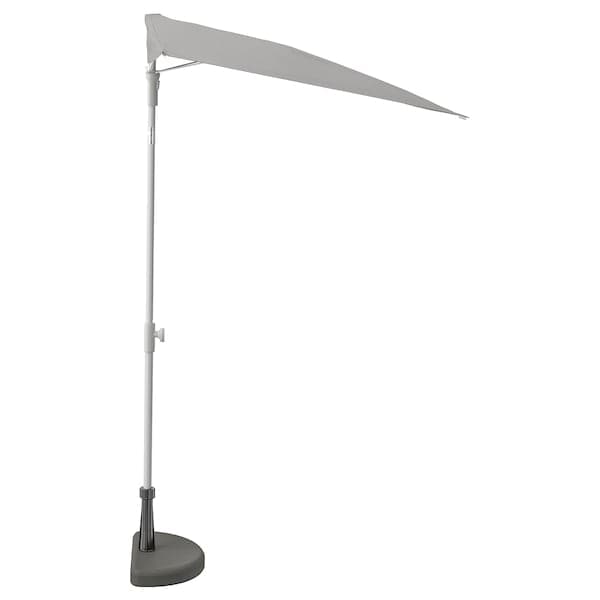 LILLEÖ / BRAMSÖN - Parasol with base, grey/black, 150 cm