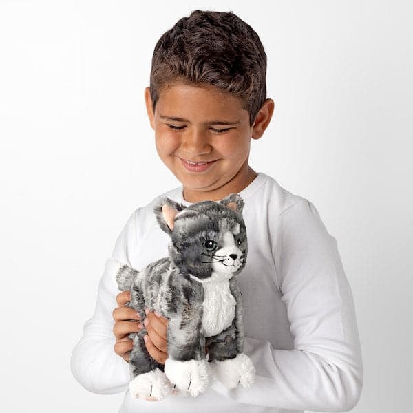 Ikea LILLEPLUTT - Soft toy, cat grey/white