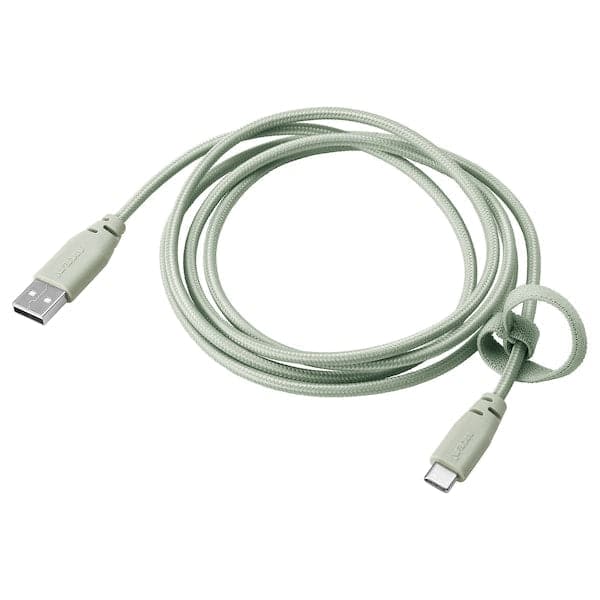 LILLHULT Usb type A to USB type C cable - light fabric/green 1.5 m , - Premium Electronics from Ikea - Just €4.49! Shop now at Maltashopper.com