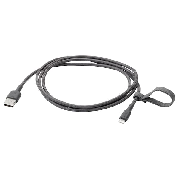 LILLHULT - USB-A to lightning, dark grey