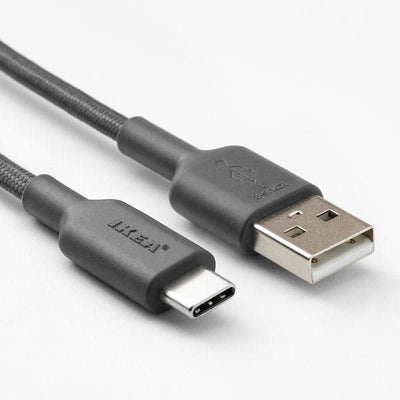 LILLHULT - USB-A to USB-C, dark grey, 1.5 m - best price from Maltashopper.com 70527602