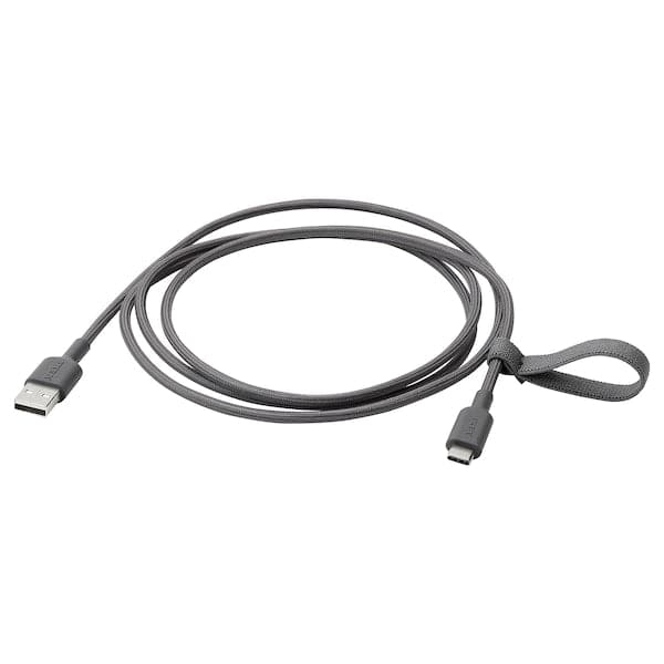 LILLHULT - USB-A to USB-C, dark grey, 1.5 m - best price from Maltashopper.com 70527602