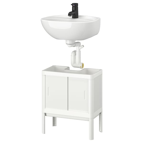 LILLTJÄRN / SKATSJÖN - Washbasin base cabinet with 2 doors, white,45x35 cm