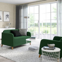 LINANÄS - Slipcover for 2-seater sofa, Vissle dark green , - best price from Maltashopper.com 00564400