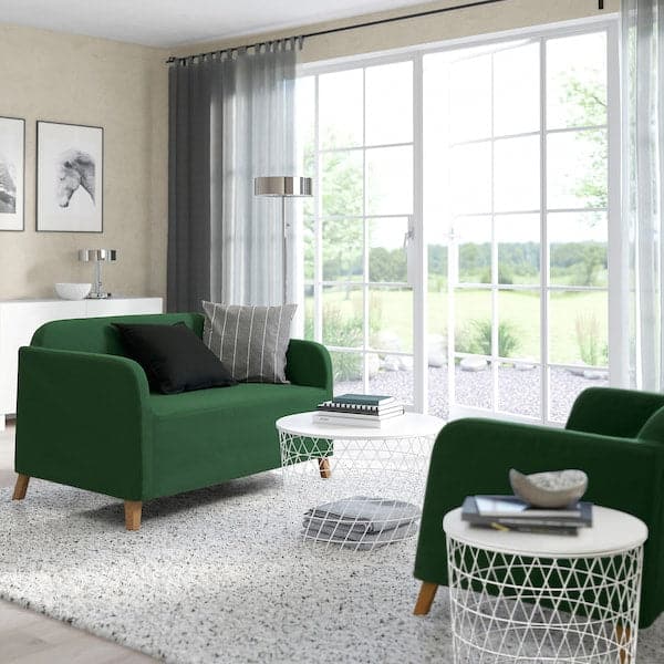 Ikea LINANÄS - Slipcover for 2-seater sofa, Vissle dark green ,