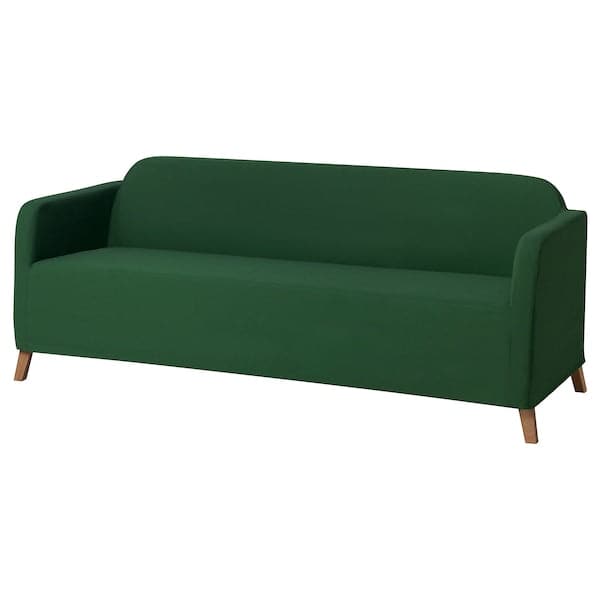 LINANÄS - Slipcover for 3-seater sofa, Vissle dark green , - best price from Maltashopper.com 60564402