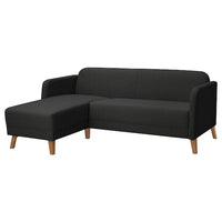 LINANÄS 3-seater sofa with chaise-longue/Vissle dark grey , - best price from Maltashopper.com 90512242