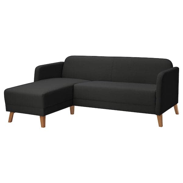 Ikea LINANÄS 3-seater sofa with chaise-longue/Vissle dark grey ,