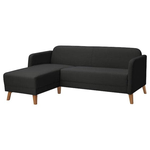 LINANÄS 3-seater sofa with chaise-longue/Vissle dark grey ,