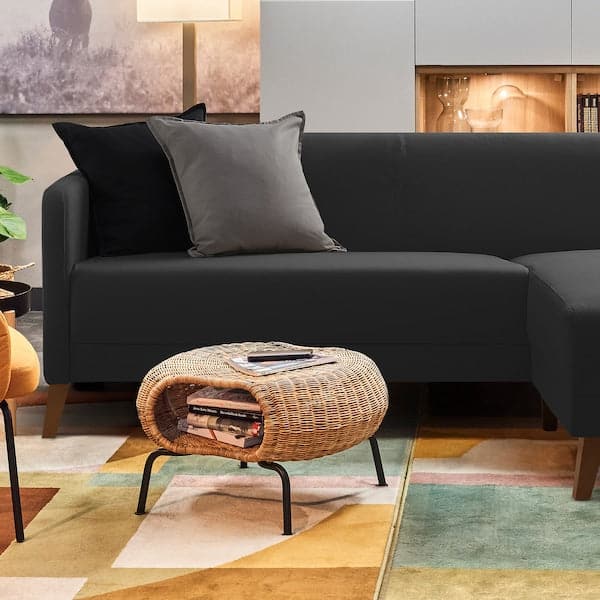 Ikea LINANÄS 3-seater sofa with chaise-longue/Vissle dark grey ,