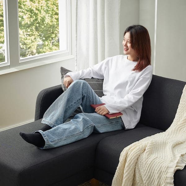 Ikea LINANÄS 3-seater sofa with chaise-longue/Vissle dark grey ,