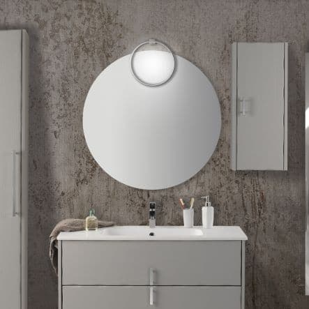 LINDA CHROME BATHROOM WALL LIGHT D45 LED 12W NATURAL LIGHT IP44