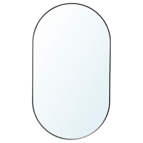 LINDBYN - Mirror with storage, black, 40x70 cm
