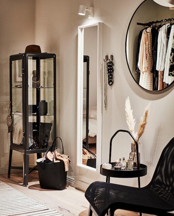 LINDBYN - Mirror, black, 80 cm - best price from Maltashopper.com 50458614