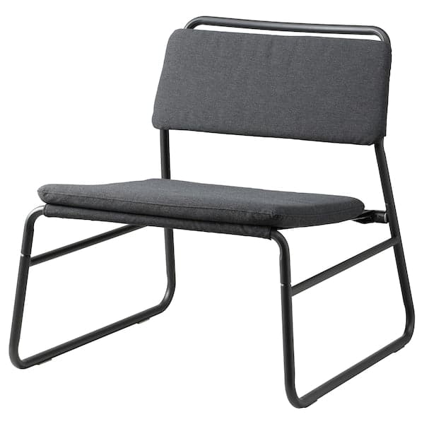 LINNEBÄCK - Armchair, Vissle dark grey ,