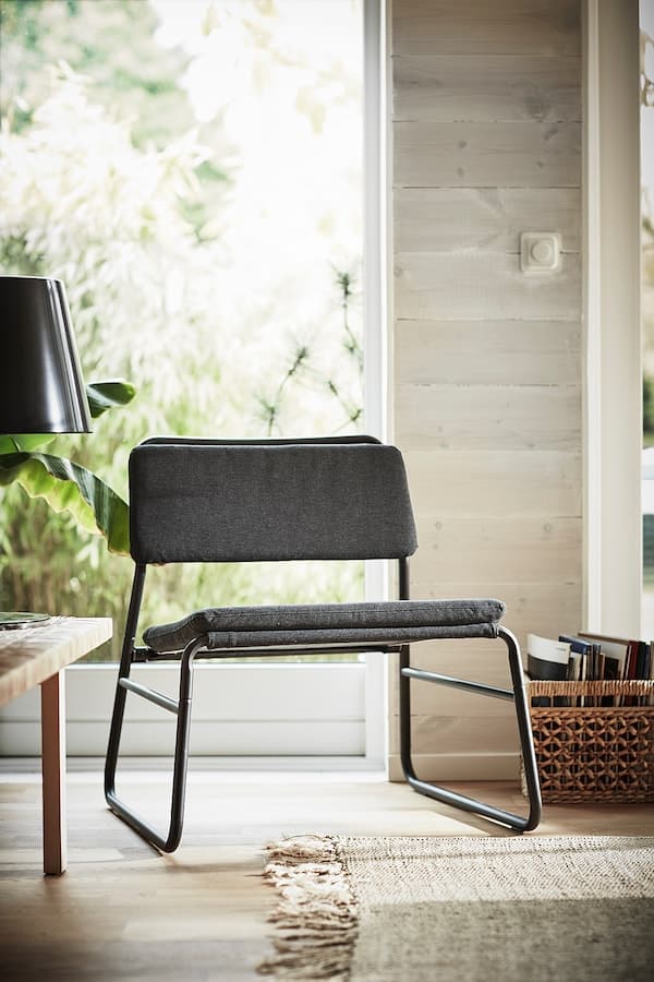 Ikea LINNEBÄCK - Armchair, Vissle dark grey ,