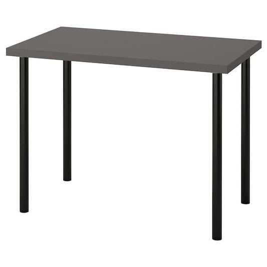 LINNMON / ADILS - Desk, dark grey/black, 100x60 cm - best price from Maltashopper.com 29416094