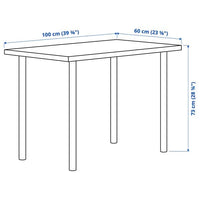 LINNMON / ADILS - Desk, dark grey/black, 100x60 cm - best price from Maltashopper.com 29416094