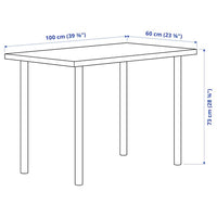 LINNMON / ADILS - Table, white/black, 100x60 cm - best price from Maltashopper.com 09932177