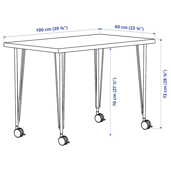 LINNMON / KRILLE - Desk, white/black, 100x60 cm - best price from Maltashopper.com 89509702