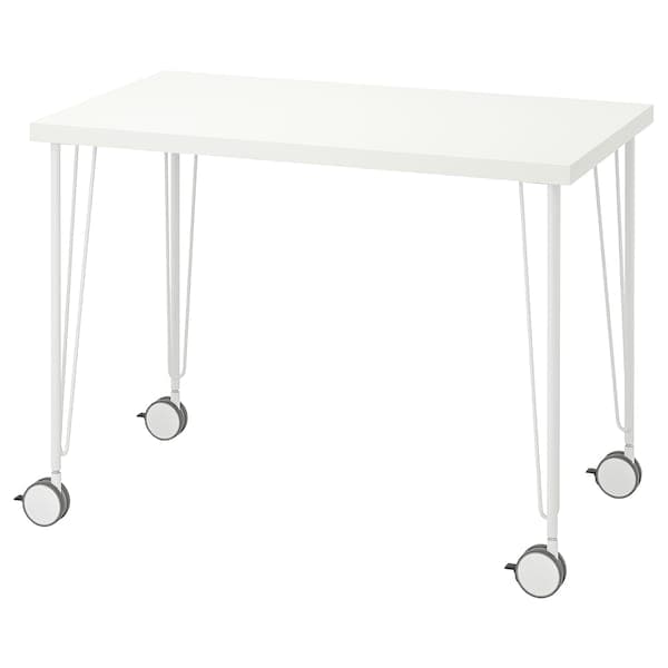 LINNMON / KRILLE - Desk, white, 100x60 cm - best price from Maltashopper.com 09416212