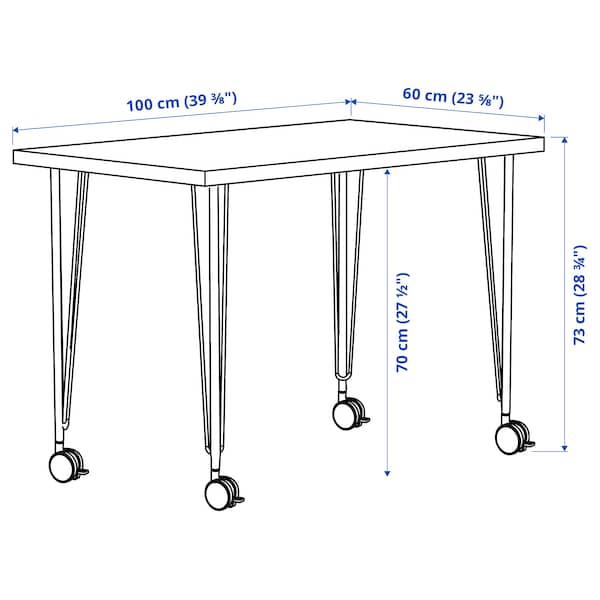 LINNMON / KRILLE - Desk, white stained oak effect/white, 100x60 cm - best price from Maltashopper.com 59416361