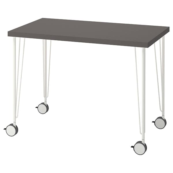 Ikea LINNMON / KRILLE - Desk, dark grey/white, 100x60 cm