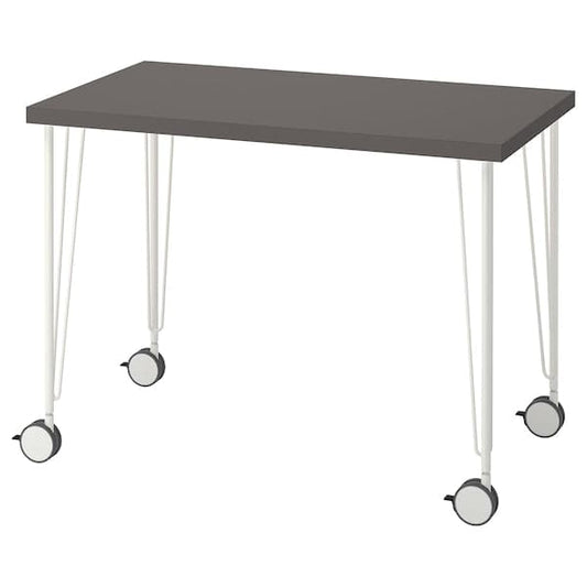 Ikea LINNMON / KRILLE - Desk, dark grey/white, 100x60 cm